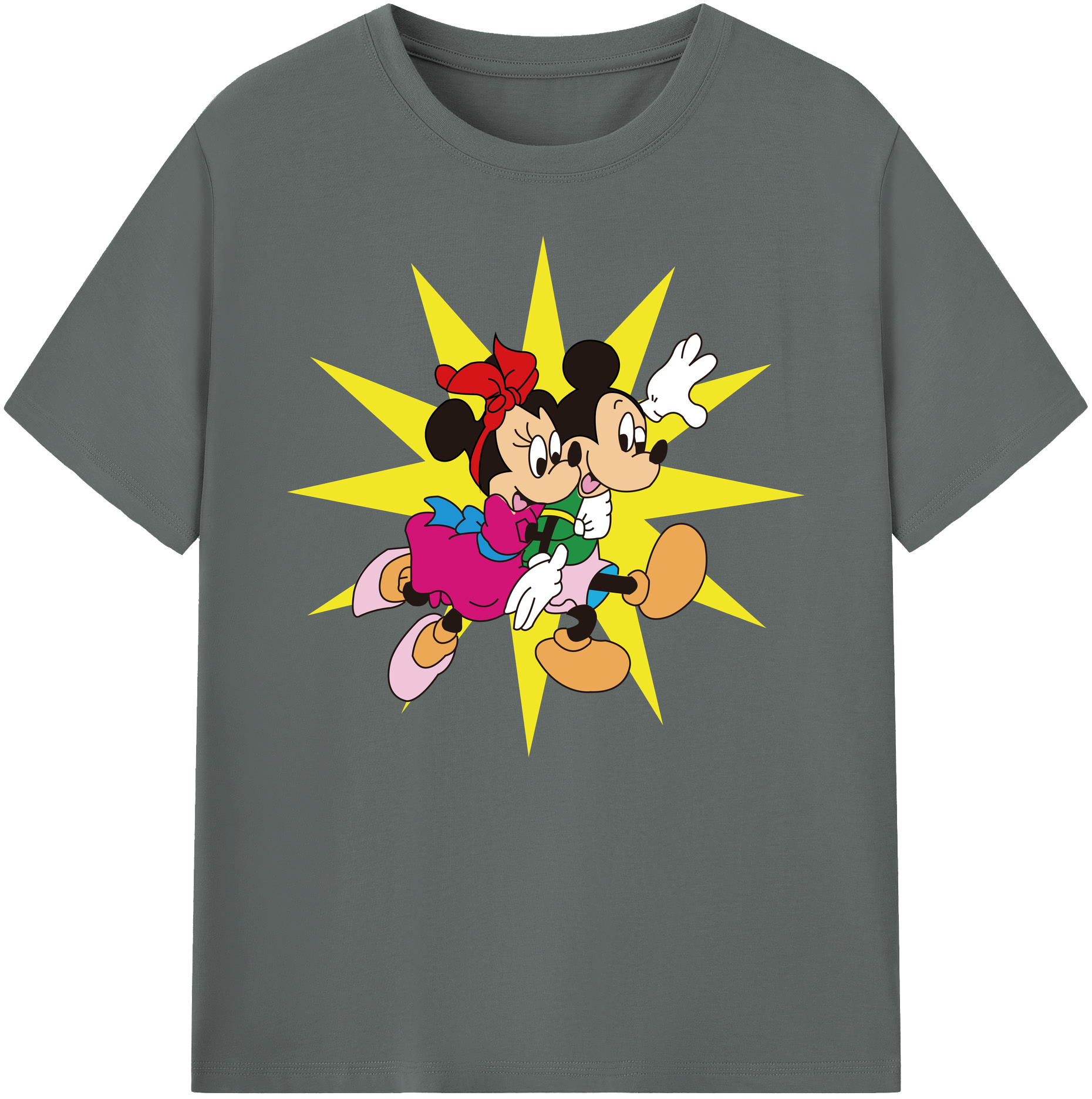 ミッキーマウス Mickey Mouse 綿100％ メンズ半袖Tシャツ｜肌触りやわらか＆通気性